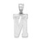 Sterling Silver Initial Letter N Charm Pendant Jewelry 25mm x 9mm